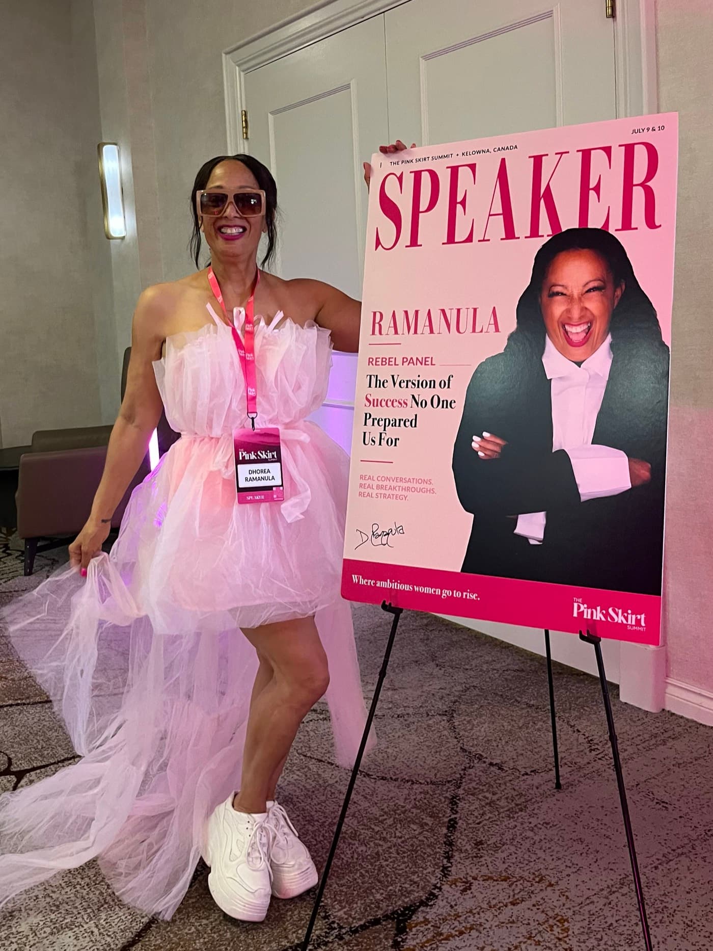 Dhorea Ramanula as a speaker at The Pink Skirt Summit